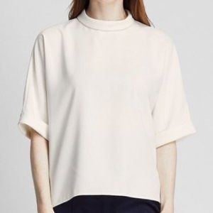 UNIQLO Mock Neck Drape Blouse